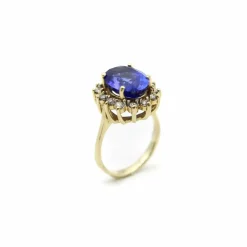 Bague en or tanzanite et halo de diamants par LeVian