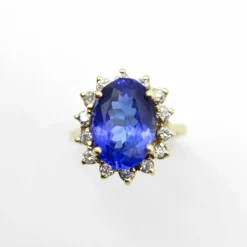 Bague en or tanzanite et halo de diamants par LeVian