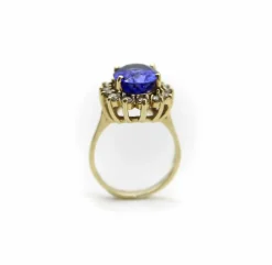 Bague en or tanzanite et halo de diamants par LeVian