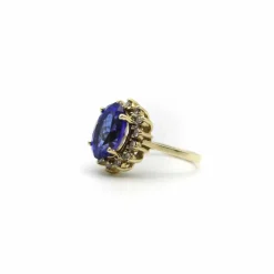 Bague en or tanzanite et halo de diamants par LeVian