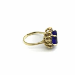 Bague en or tanzanite et halo de diamants par LeVian