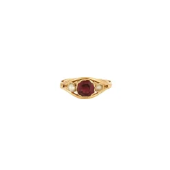 Bague en Or Tourmaline et Perle