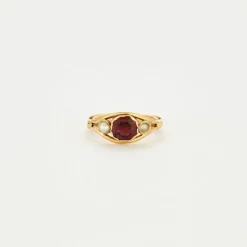 Bague en Or Tourmaline et Perle