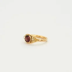 Bague en Or Tourmaline et Perle