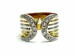 Bague en or tricolore, avec diamants