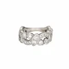 Bague en platine à demi-bande de diamants