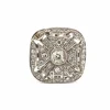 Bague en platine avec diamant central et diamants environnants