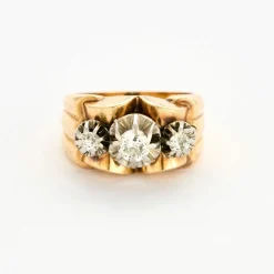 Bague en platine, or et diamants