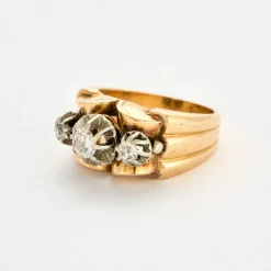 Bague en platine, or et diamants