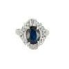 Bague en platine, saphir et diamants