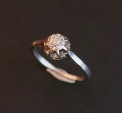 Bague en Platine sertie d'un Diamant.