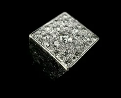 Bague en platine style chevalière