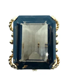 Bague en quartz morion géante, vers 1940