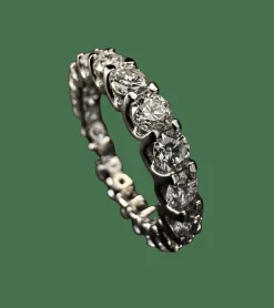 Bague entière en or avec diamants de 3 ct.