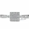 Bague entourage en or blanc avec diamants
