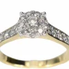 Bague entourage en or jaune avec diamants