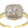 Bague entourage en or jaune avec diamants