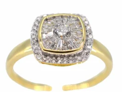 Bague entourage en or jaune avec diamants