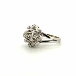 Bague Entourage Or Blanc Diamants