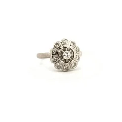 Bague Entourage Or Blanc Diamants