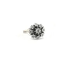 Bague Entourage Or Blanc Diamants