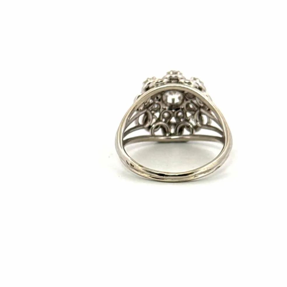 Bague entourage or blanc diamants