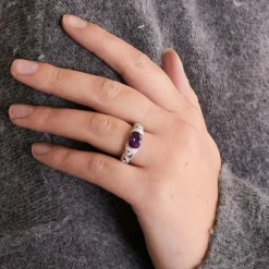 Bague Entrelacé Améthyste Diamant