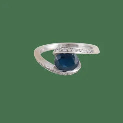 Bague Entrelac Saphir Diamants
