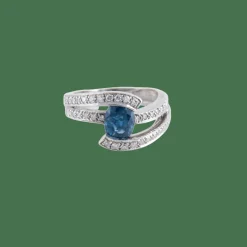 Bague Entrelac Saphir Diamants