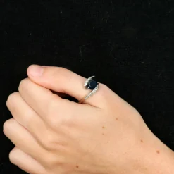 Bague Entrelac Saphir Diamants