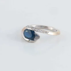 Bague Entrelac Saphir Diamants