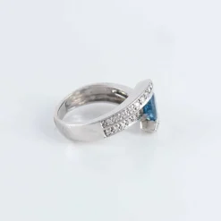 Bague Entrelac Saphir Diamants
