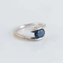 Bague Entrelac Saphir Diamants