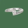 Bague entrelacée or blanc diamants