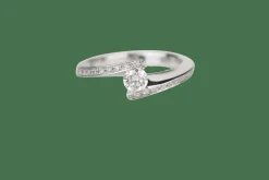 Bague entrelacée or blanc diamants