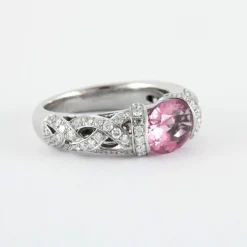 Bague Entrelacée Tourmaline Diamants