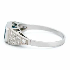 Bague Est-Ouest Diamant Saphir Platine