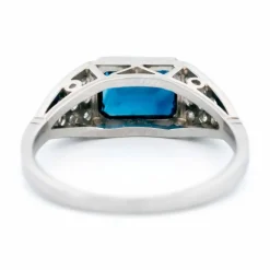 Bague Est-Ouest Diamant Saphir Platine