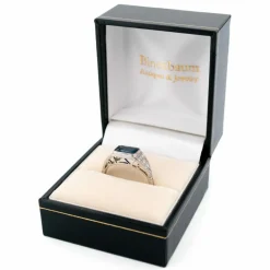 Bague Est-Ouest Diamant Saphir Platine