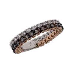 Bague Eternity en or blanc et or rose, diamants naturels