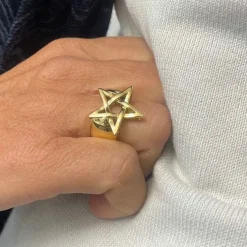 Bague Etoile bombée