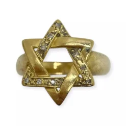 Bague Etoile de David or et diamants