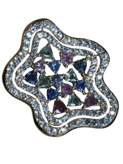 Bague Etoile saphirs de couleur Diamants