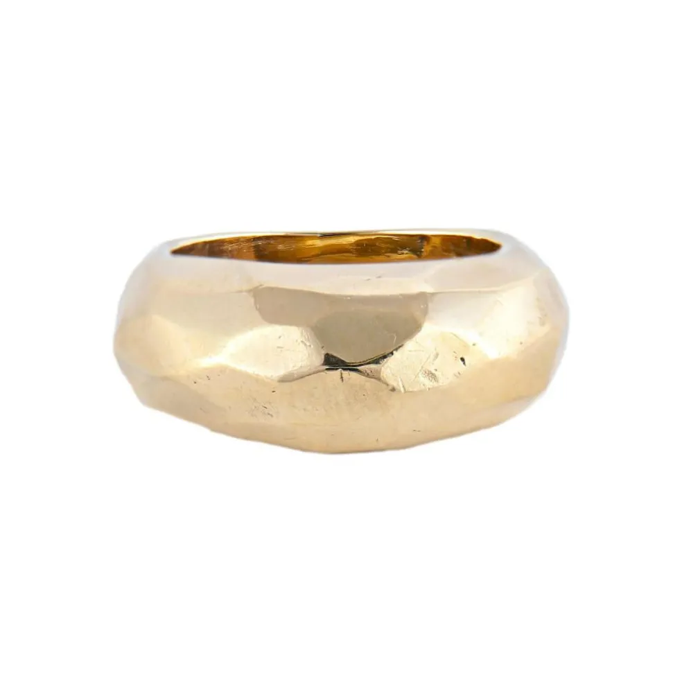 BAGUE "FACETTE" OR JAUNE