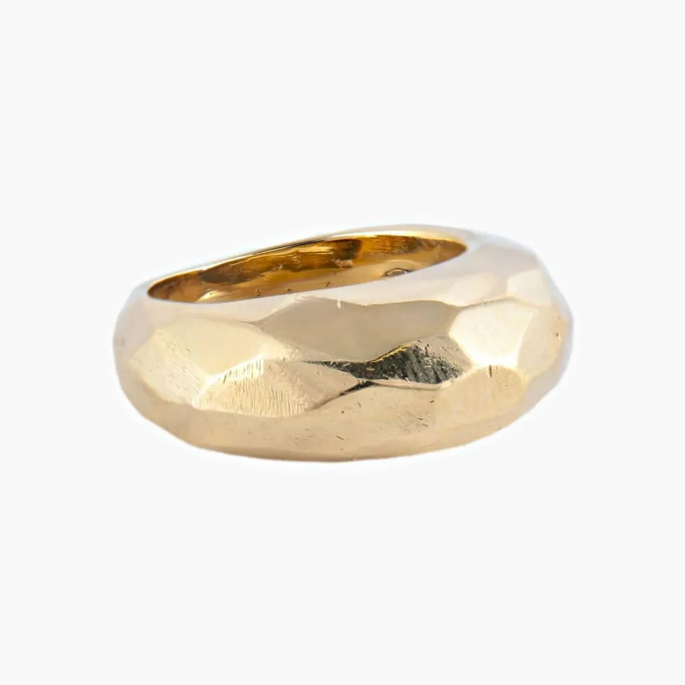 BAGUE "FACETTE" OR JAUNE