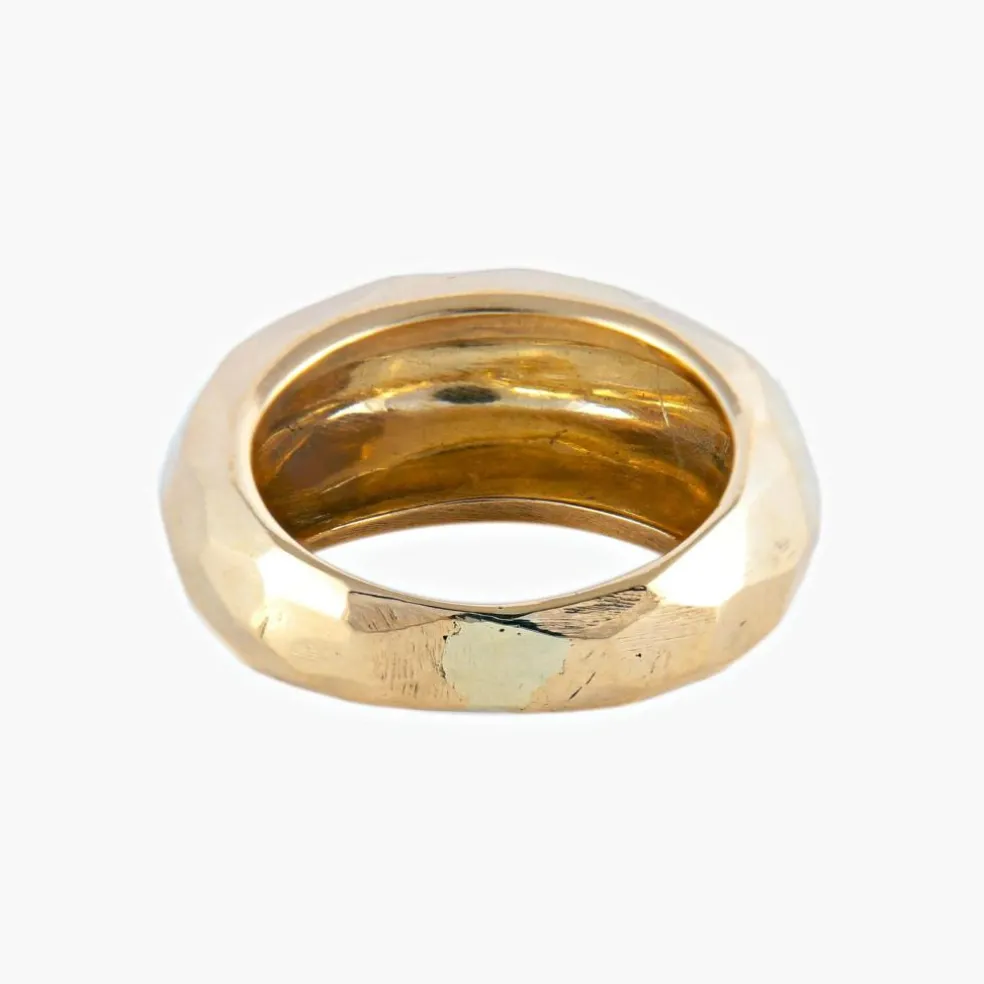 BAGUE "FACETTE" OR JAUNE