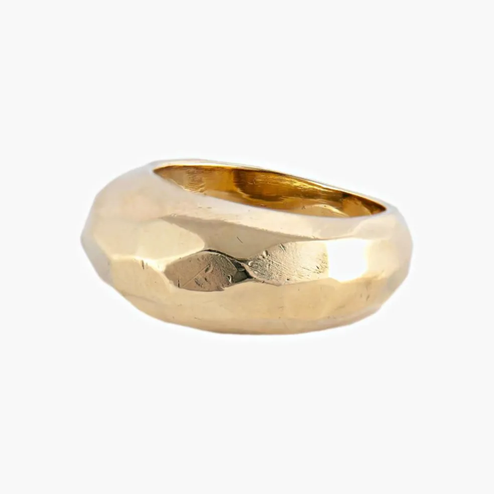 BAGUE "FACETTE" OR JAUNE