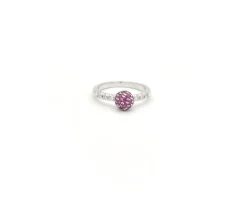 Bague Favero en or blanc avec rubis et diamants