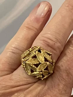 Bague Feuillage Michèle Morgan or jaune