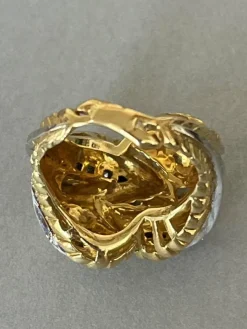 Bague Feuillage Or Jaune Diamants Années 1970